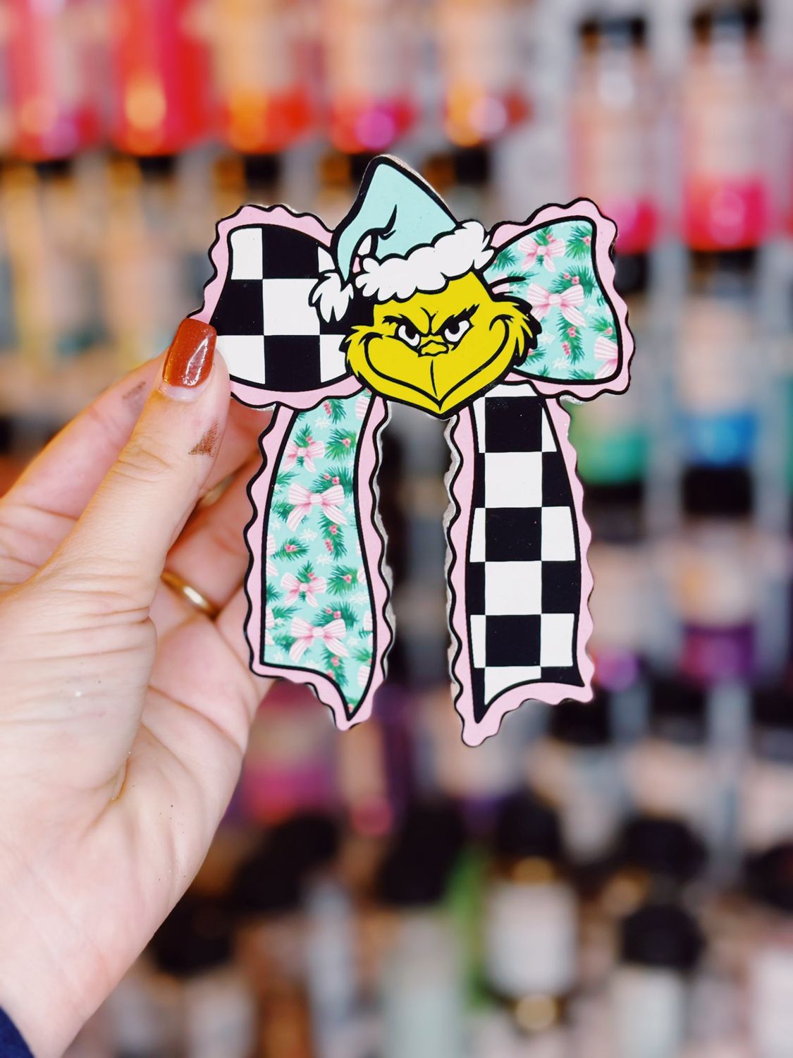 Christmas bow with green guy- Cardstock Mystery