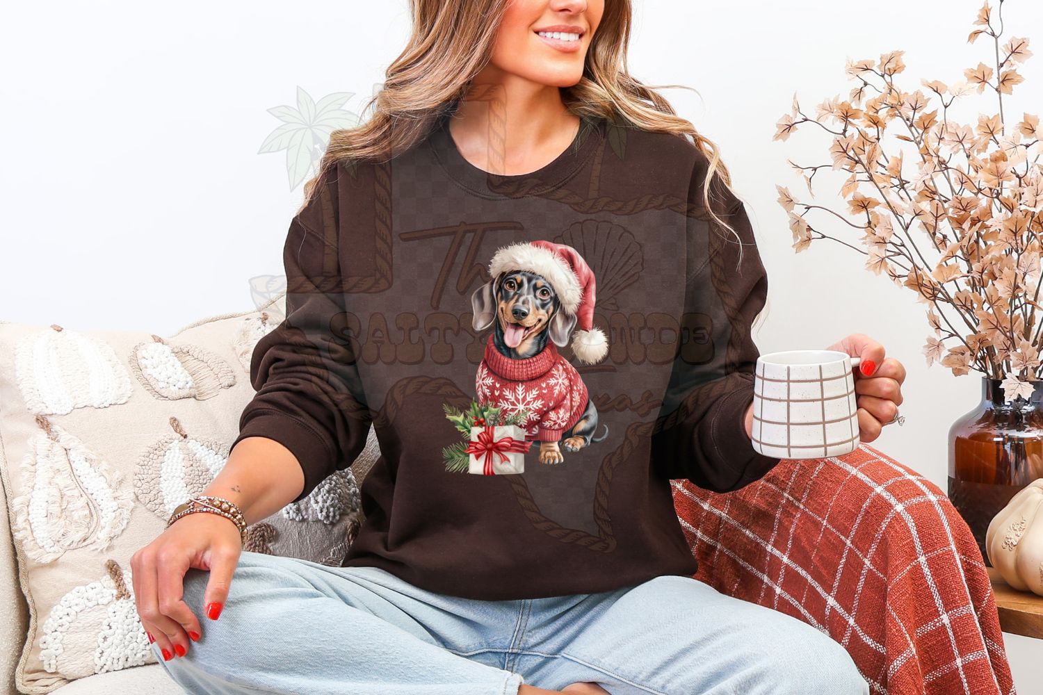 Christmas wiener dog