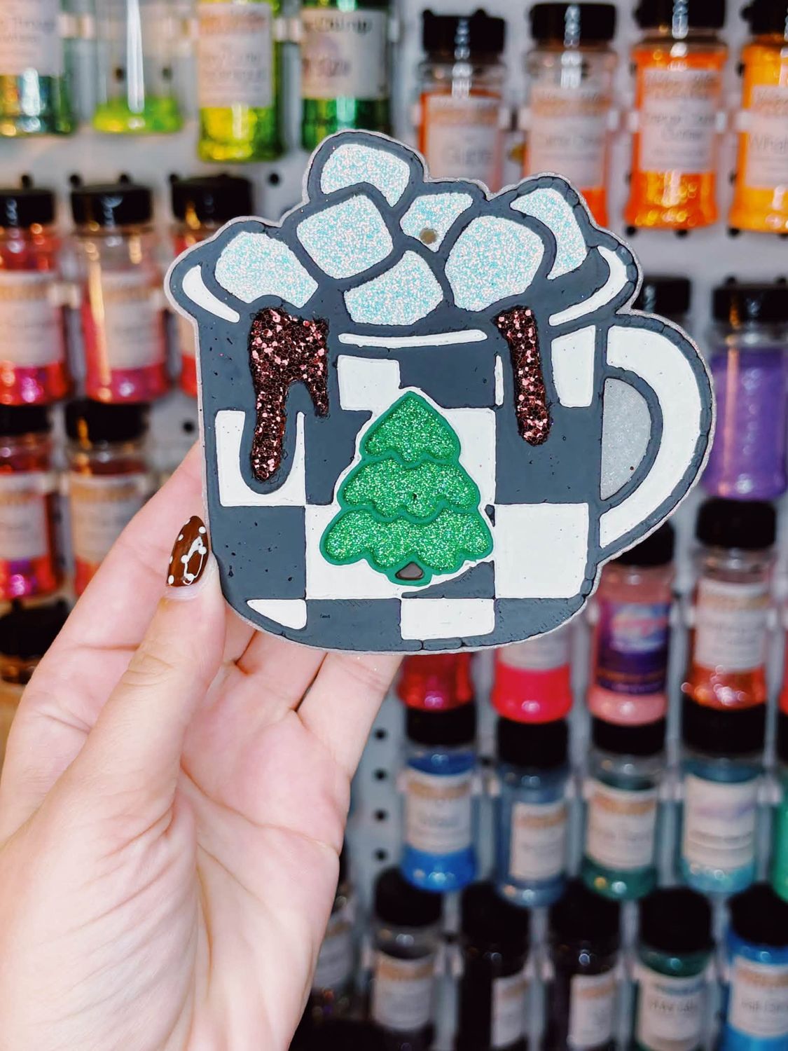 Christmas Tree Checkered Mug