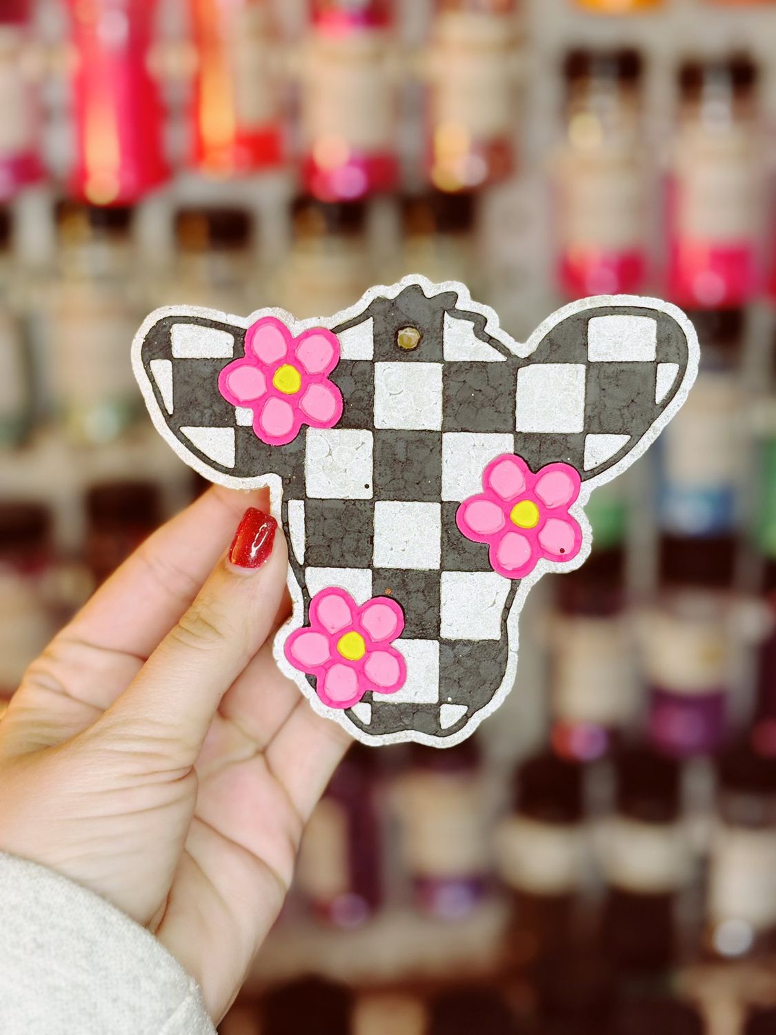 Checkered Cow head
