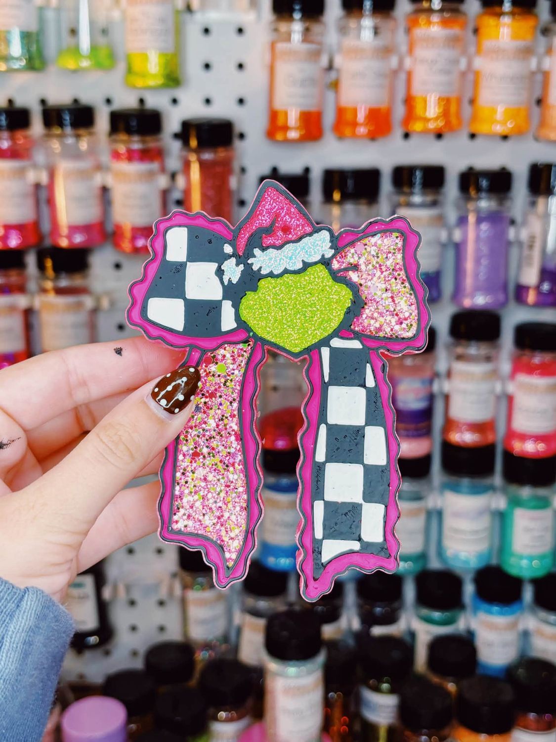 Christmas bow with green guy