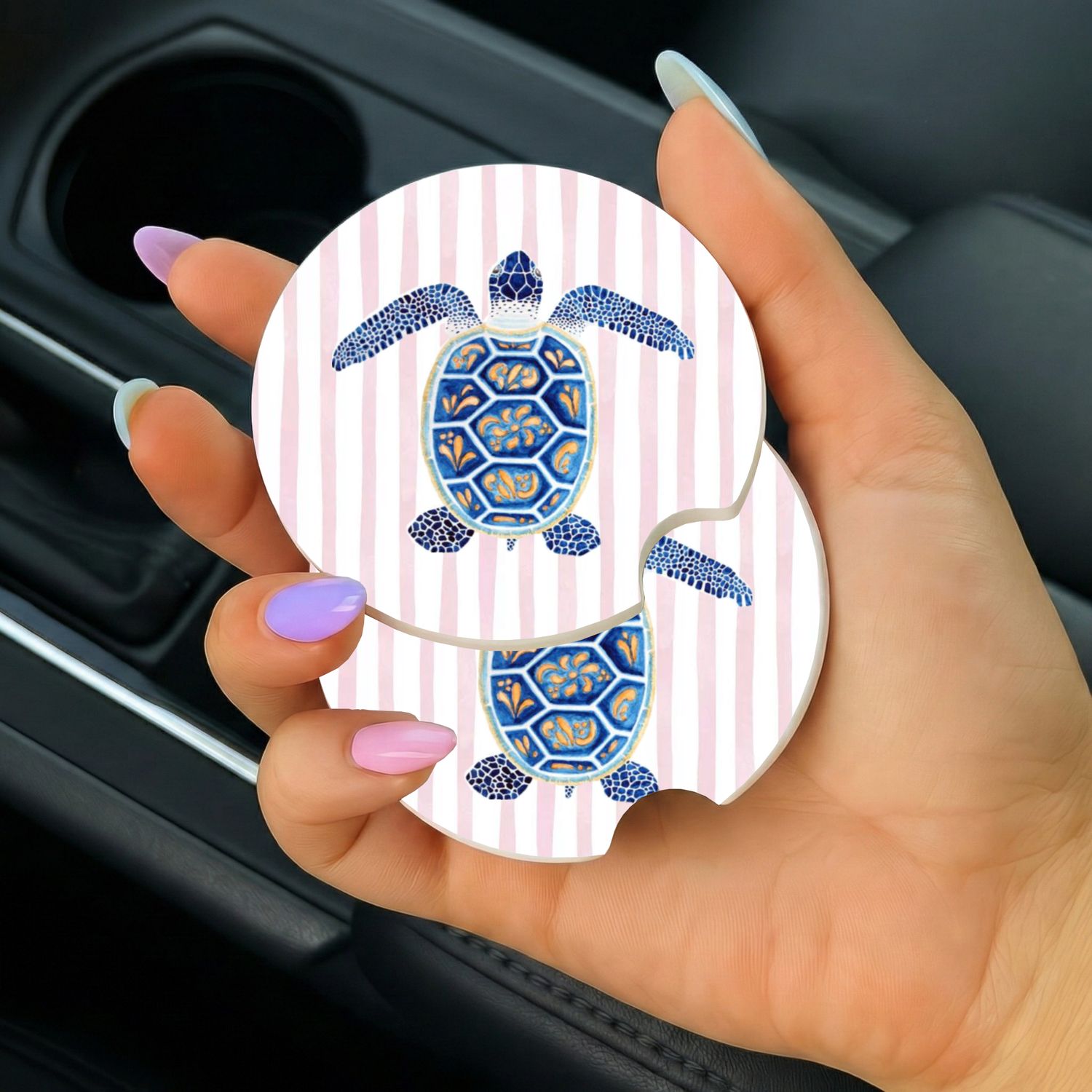 Car Coasters Stripped Turtle