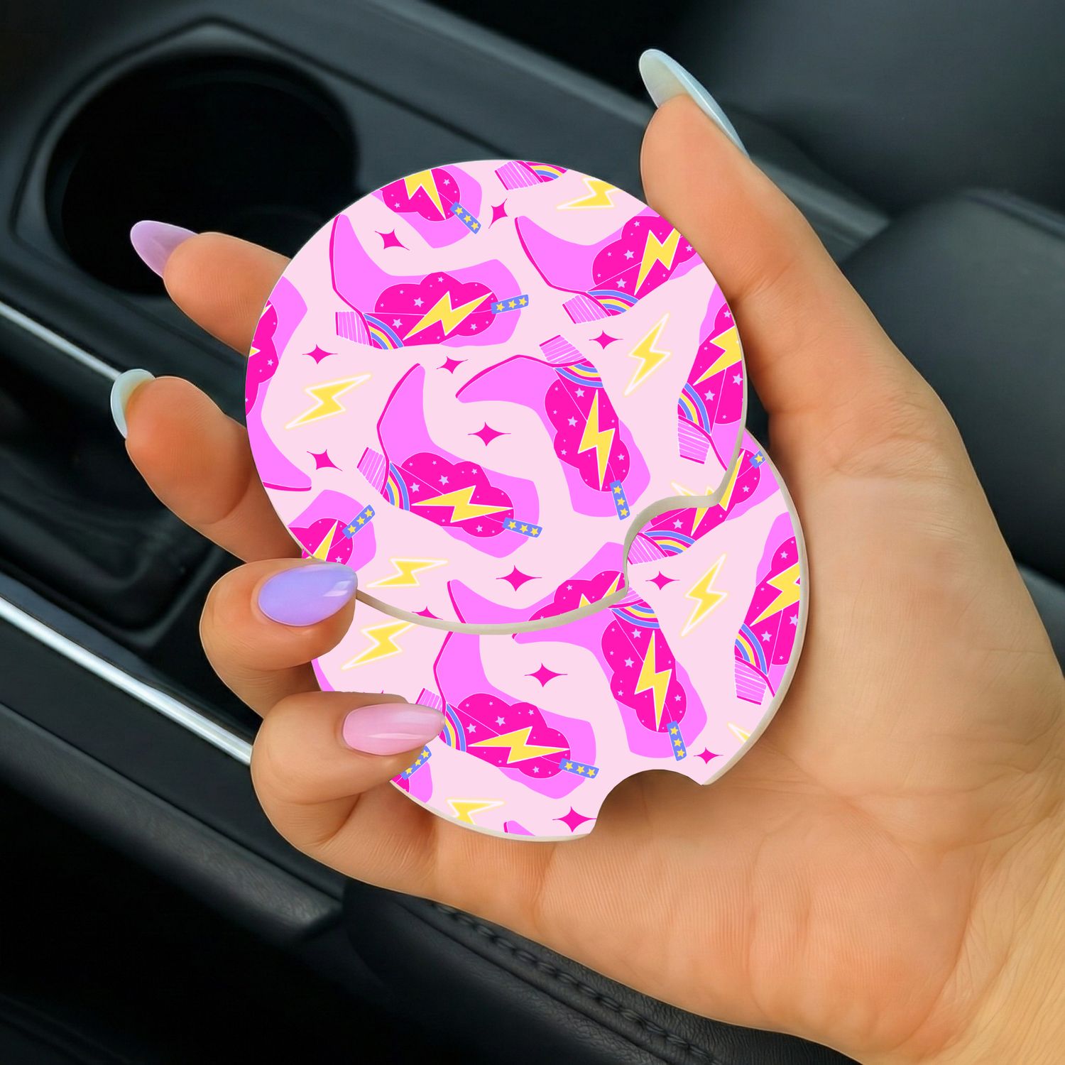 Car Coasters Pink Boots