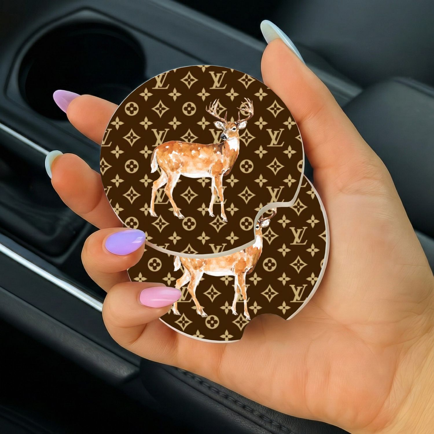 Car Coasters Brown Deer