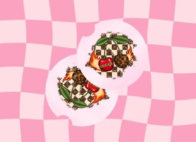 Car Coasters Checkered Cherrys