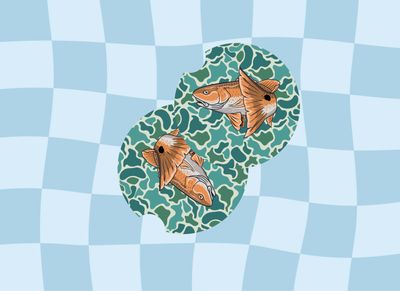 Car Coasters Camo Redfish