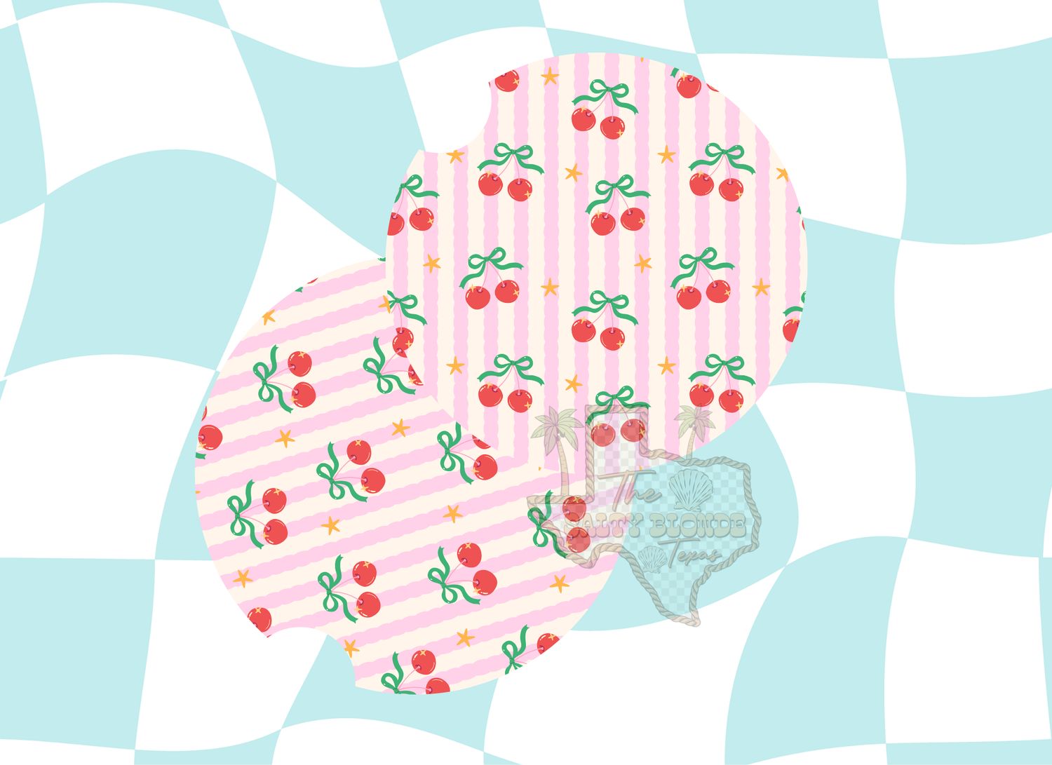 Car Coasters Cherry Stripped