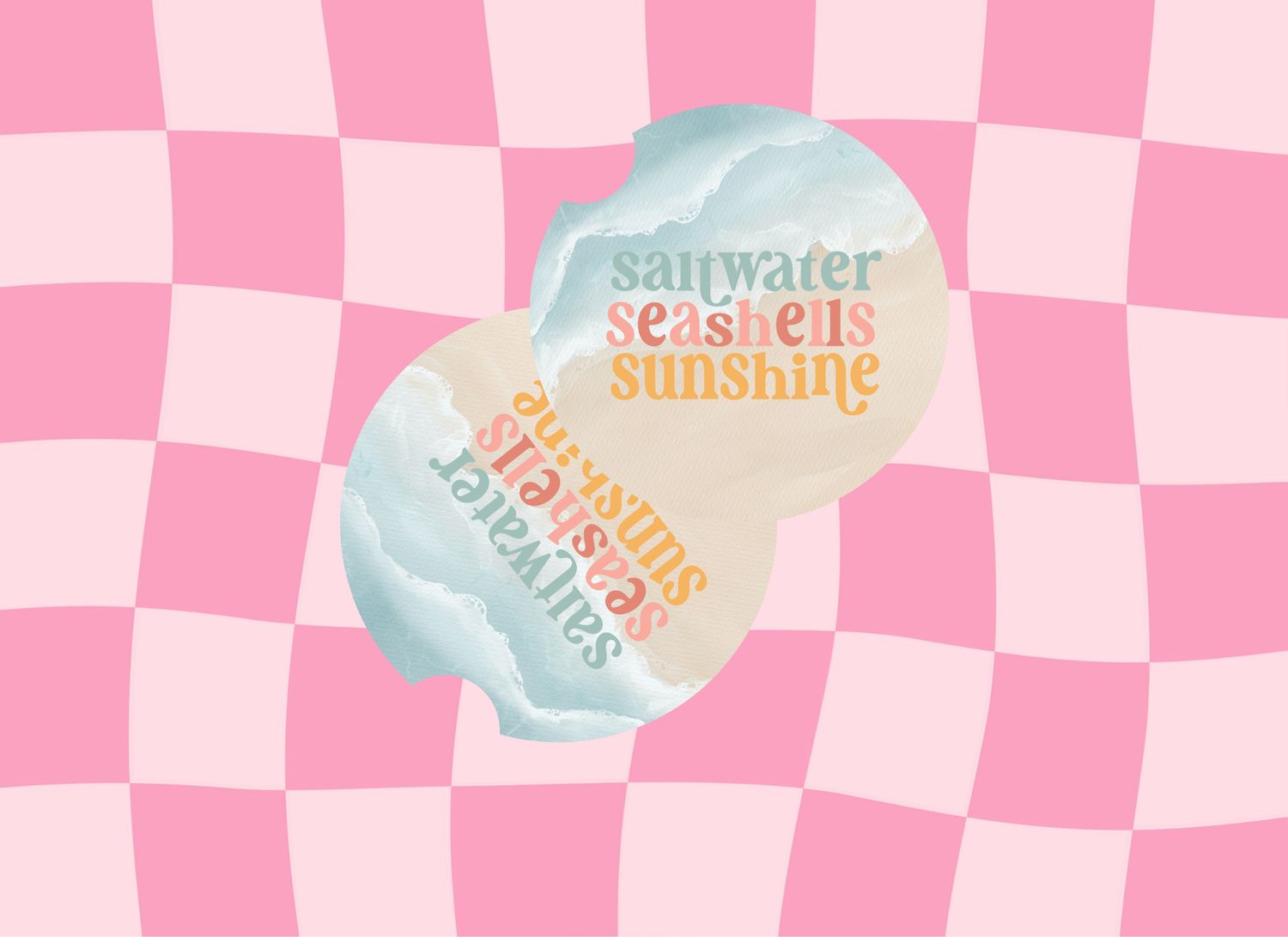 Car Coasters Saltwater Seashells Sunshine