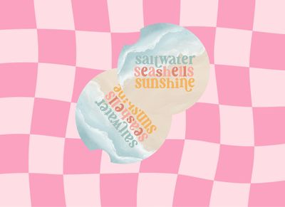 Car Coasters Saltwater Seashells Sunshine