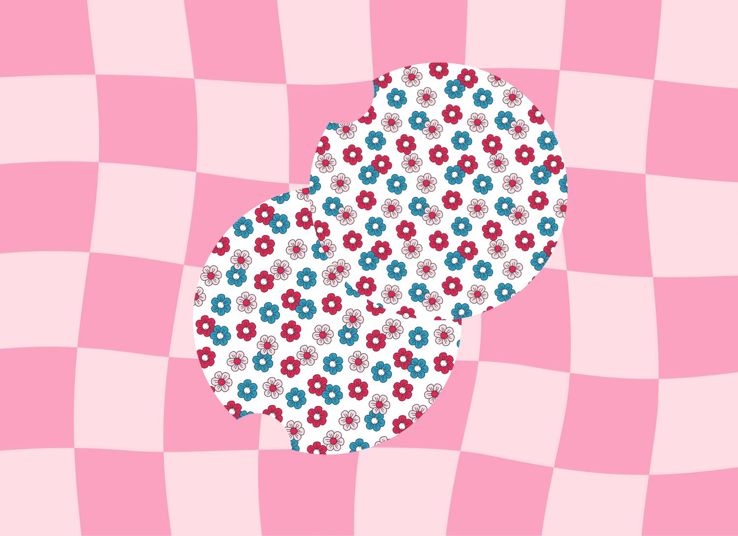 Car Coasters Patriotic Flowers