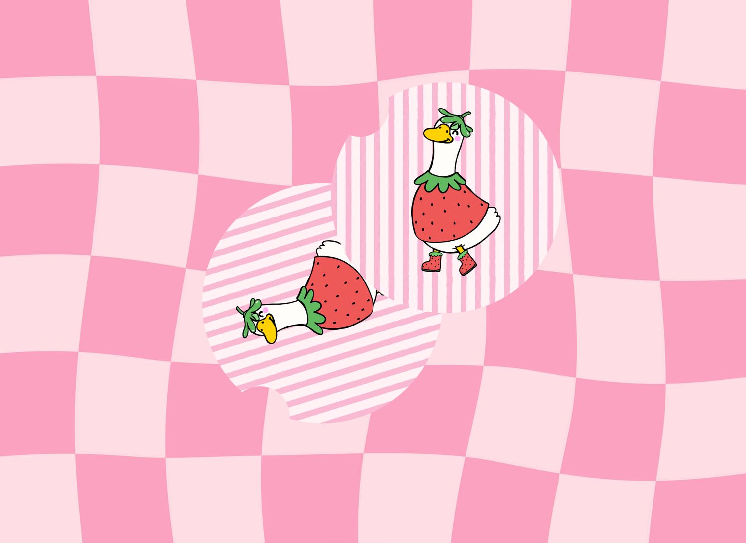Car Coasters Stripped Strawberry Goose