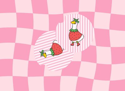 Car Coasters Stripped Strawberry Goose
