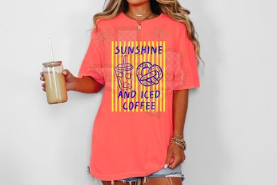 Striped sunshine and iced coffee