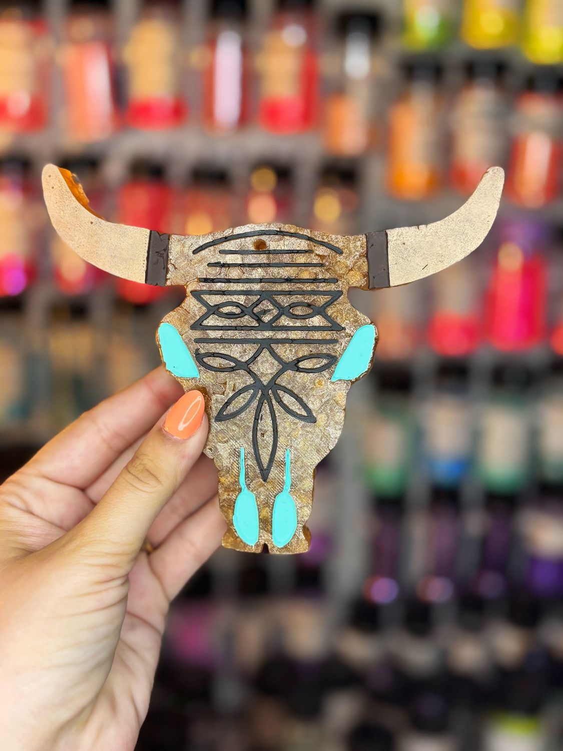 Boot Stich Bull Skull