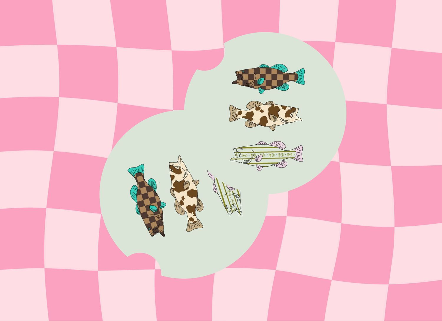 Car Coasters Preppy Fishing