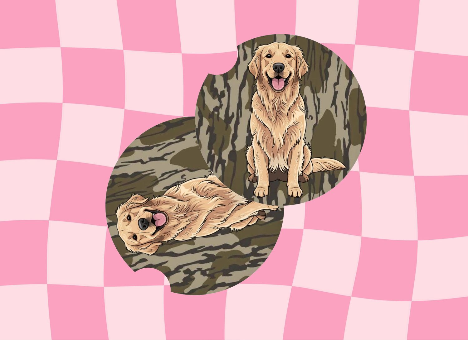 Car Coasters Camo Golden
