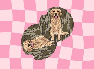 Car Coasters Camo Golden