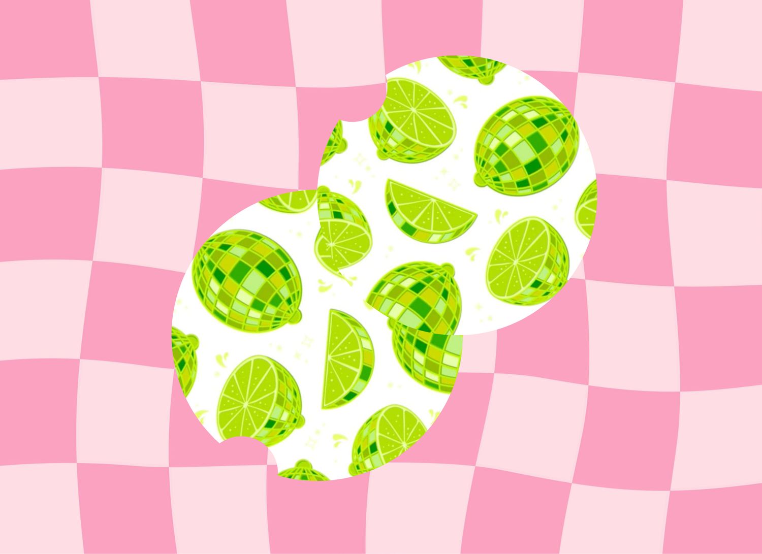 Car Coasters Lime Disco