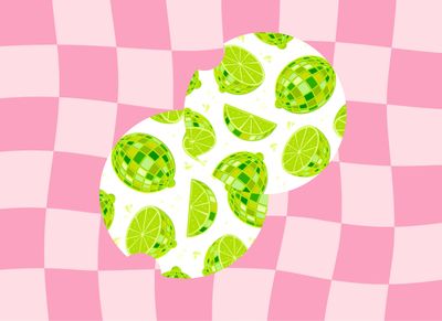 Car Coasters Lime Disco