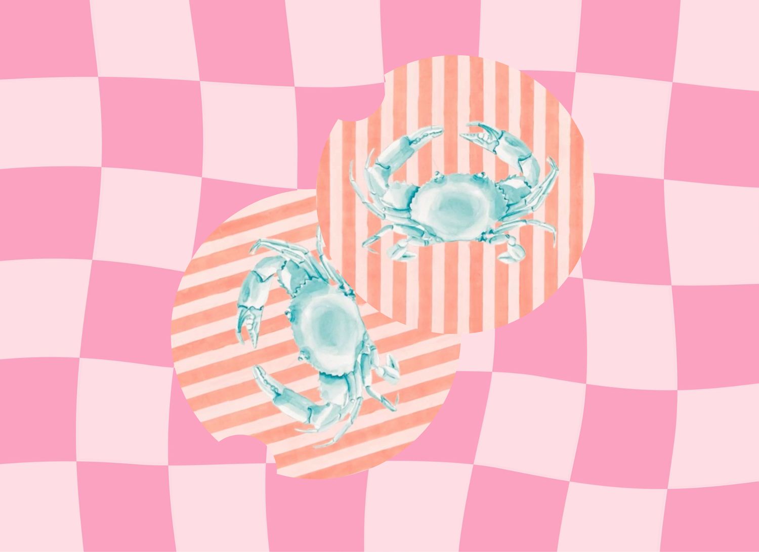 Car Coasters Striped Crab