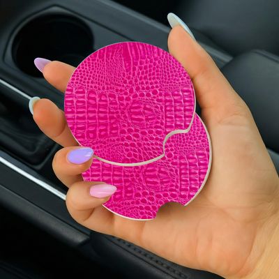 Car Coasters Pink Croc