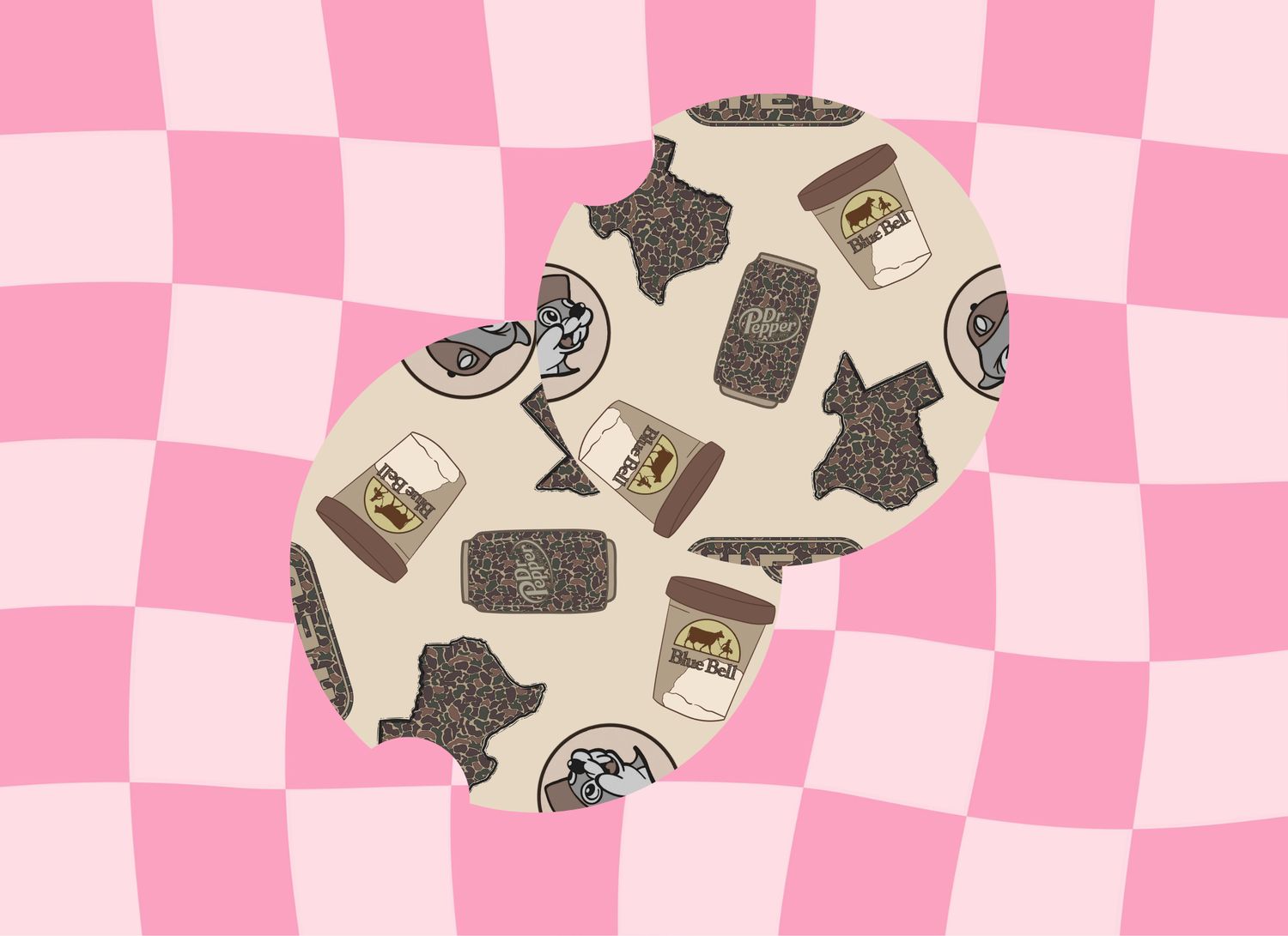 Car Coasters Camo Texas Collage