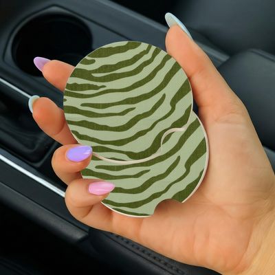Car Coasters Green Zebra