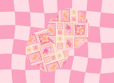 Car Coasters Pink Beachy Stamps