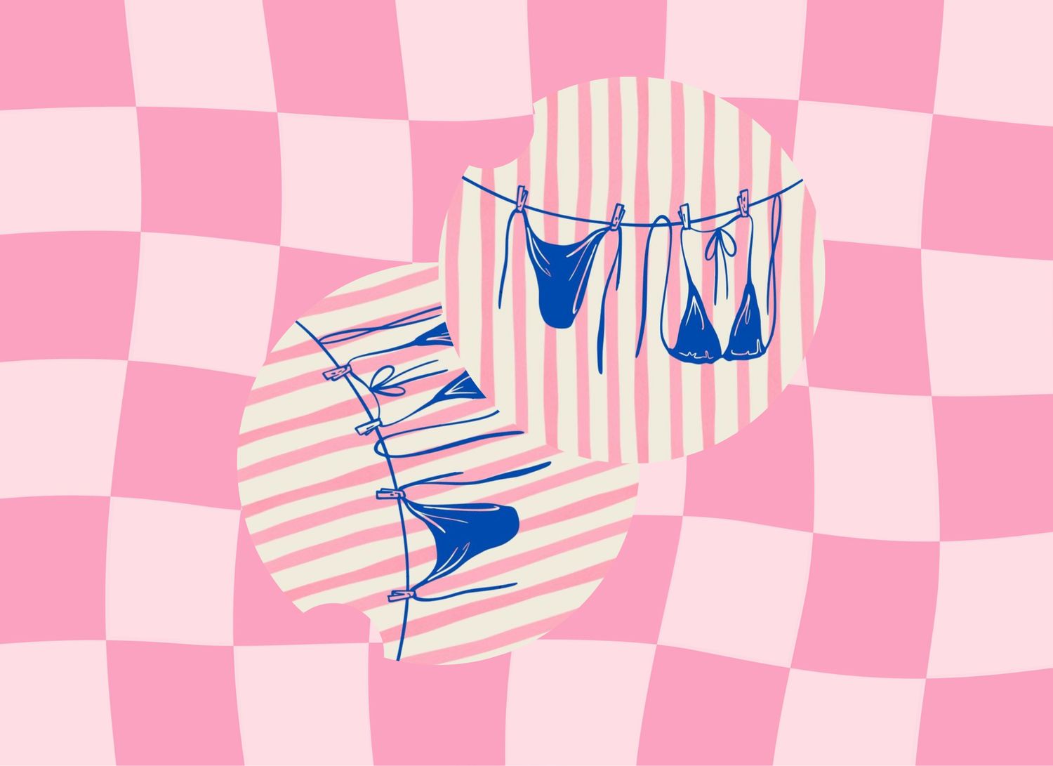 Car Coasters Pink Stripe Bikini