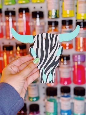 Zebra Bull Skull