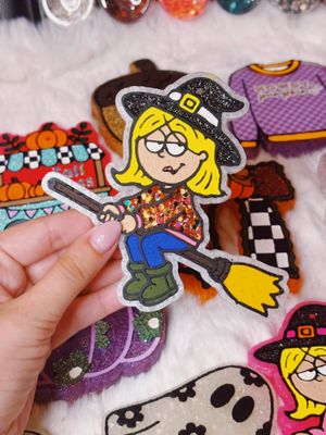 Halloween Lizzie Witch Broom