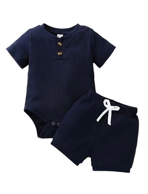 Baby Boys Navy Blue  Short Set