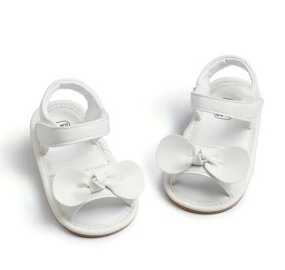 Baby Girls Twist Tie White Bow Sandals