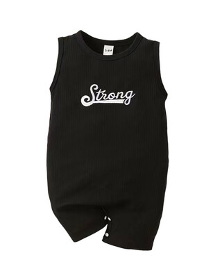 Baby Boys Strong Black And White Romper