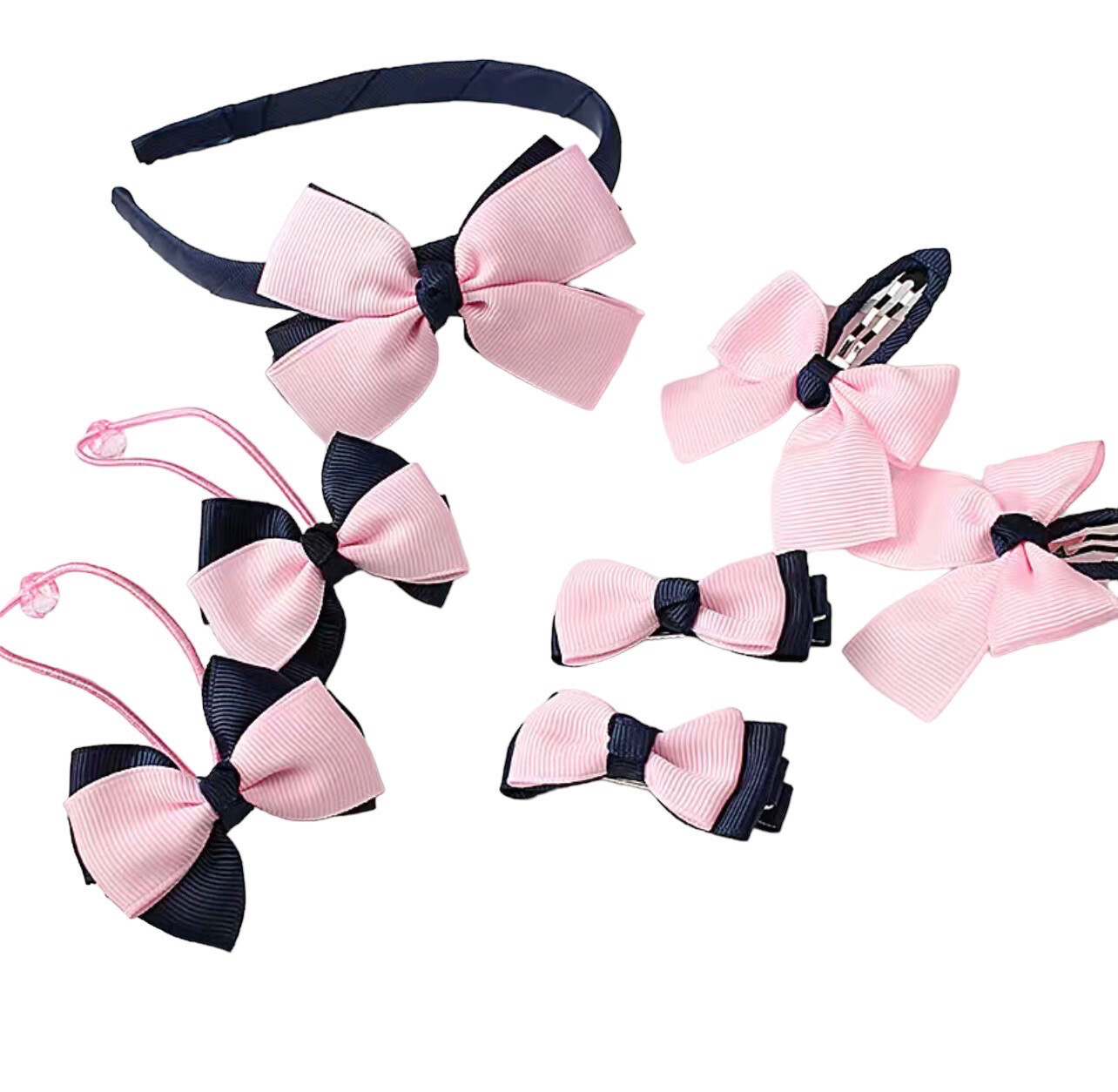 Baby Girls Pink And Black Hair Accessories