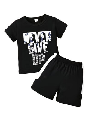 Baby and Toddler Boys Black And White Short Set