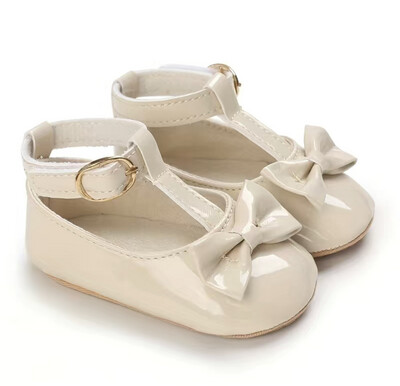 Baby Girls Tan Strap And Bow Sandals