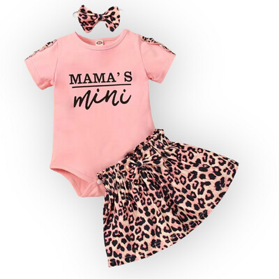 Baby Girls Pink Cheetah Skirt Set