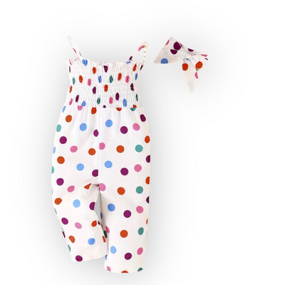 Baby Girls Multi Color Polka Dot Romper