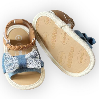 Baby Girls Denim And Lace Sandals