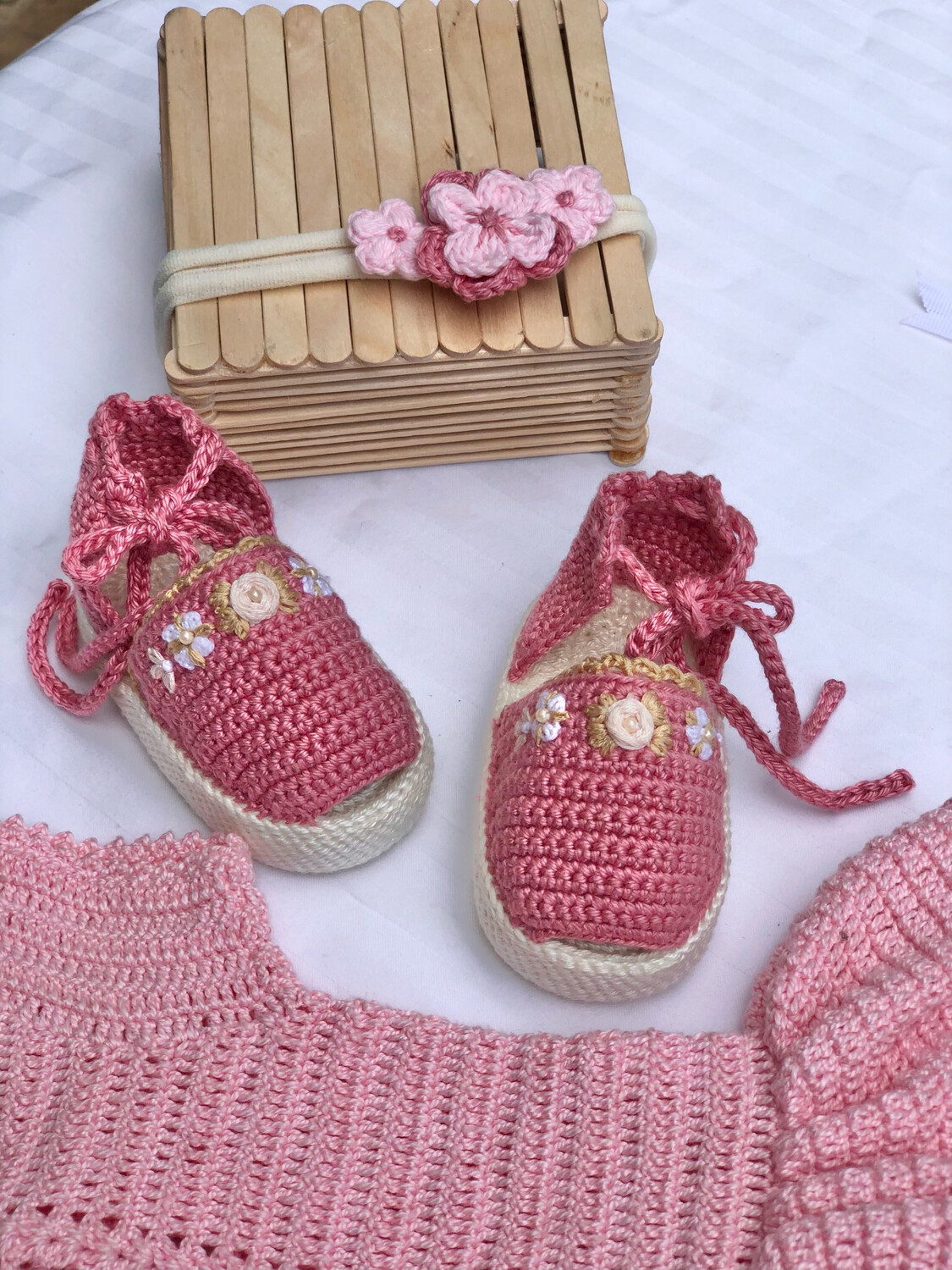 Rose baby romper set