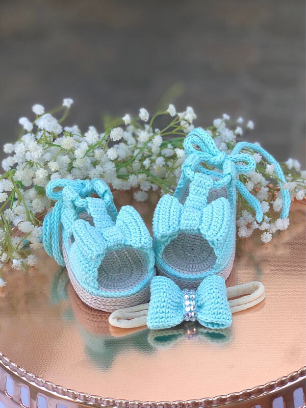 Sandalias tejidas , baby sandals , hand made baby sandals