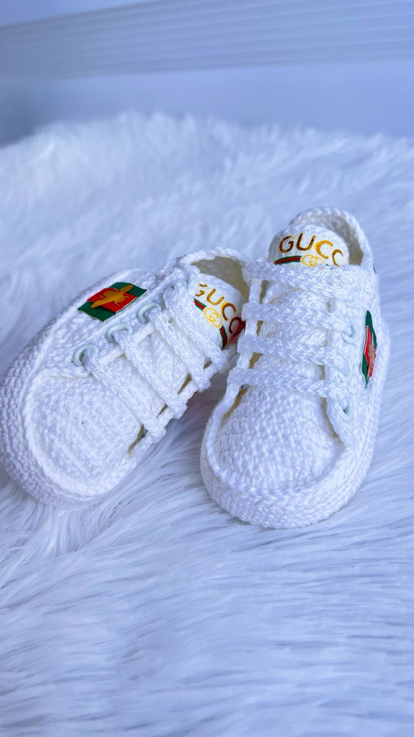 Gucci-style crochet sneakers