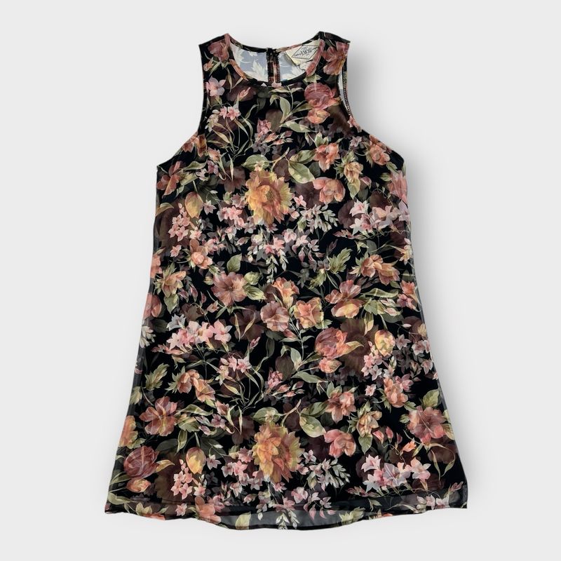 90s Sheer Floral Mini Dress