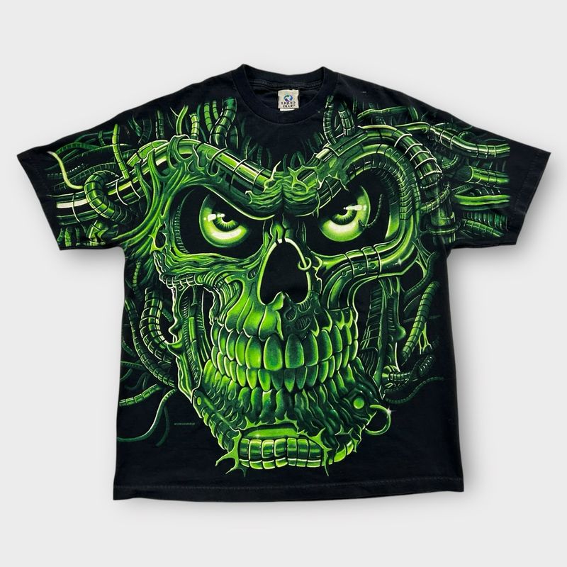 Liquid Blue Skull Aop Tee