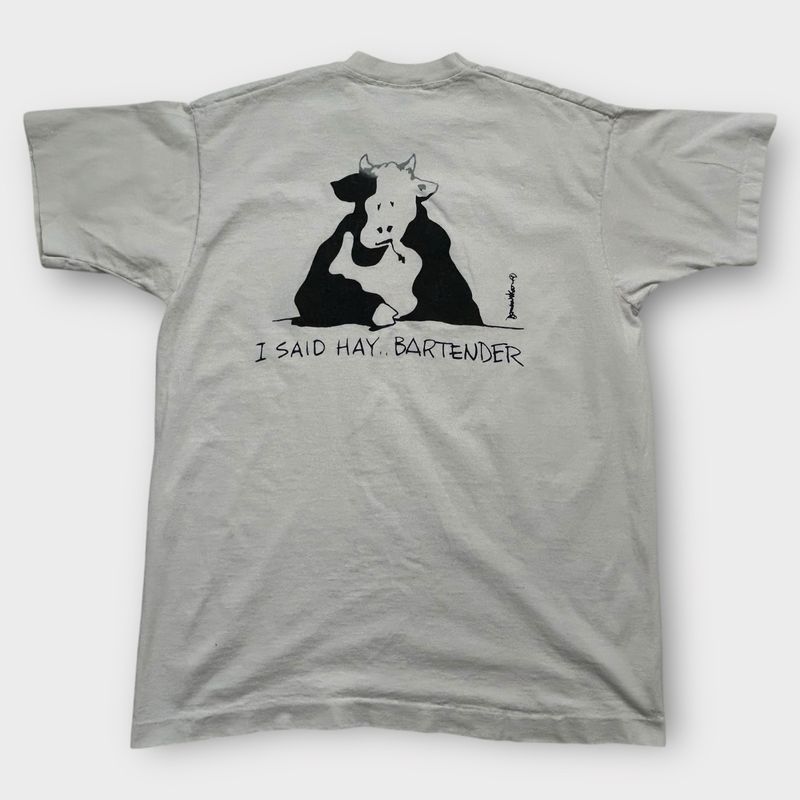 Hay Bartender Cow Humor Tee