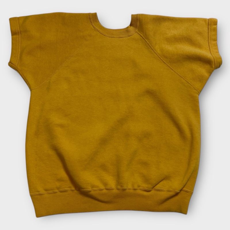 60s Yellow Cotton Short Sleeve Sweat
