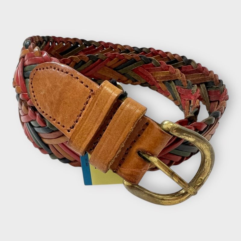 90s Leather Woven Belt