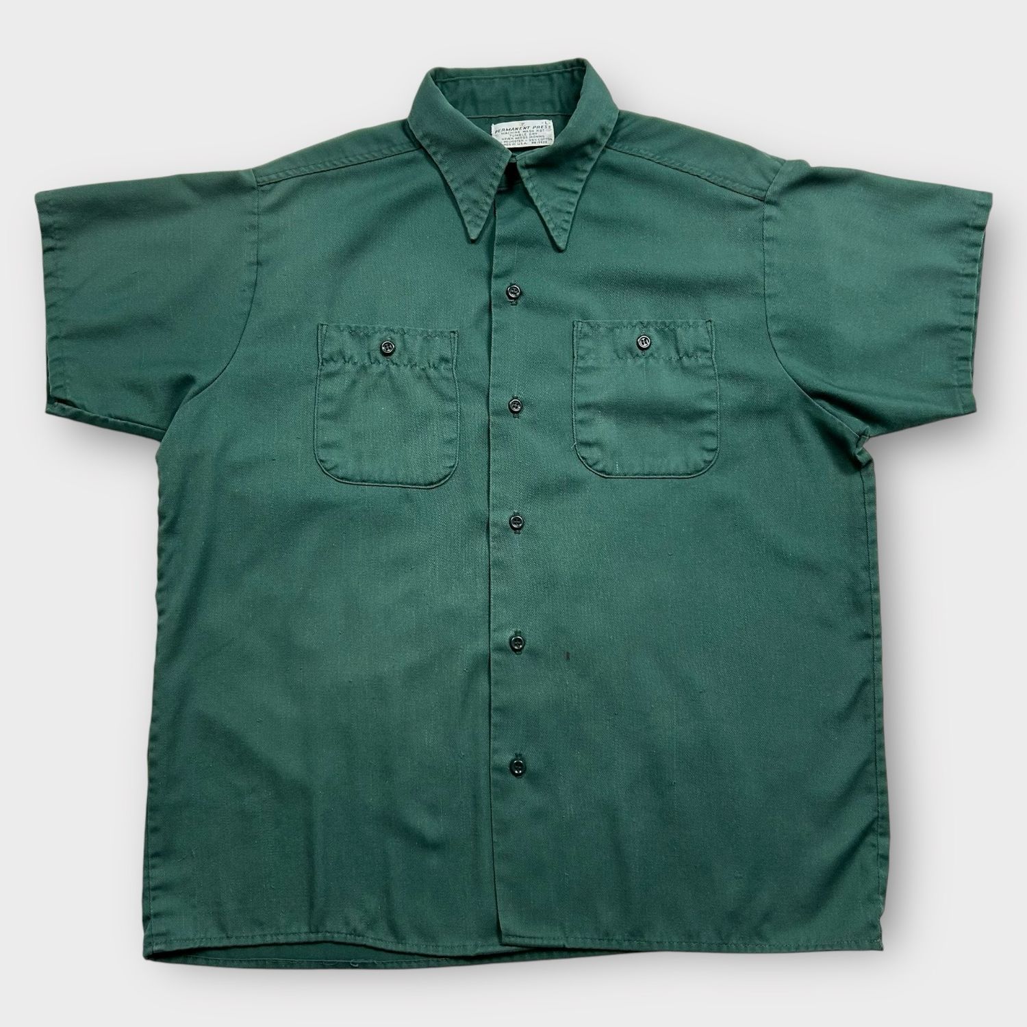 70s Green Button Up