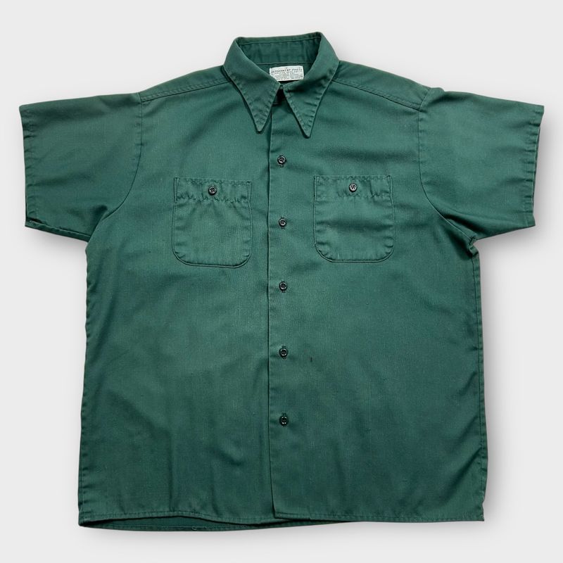 70s Green Button Up